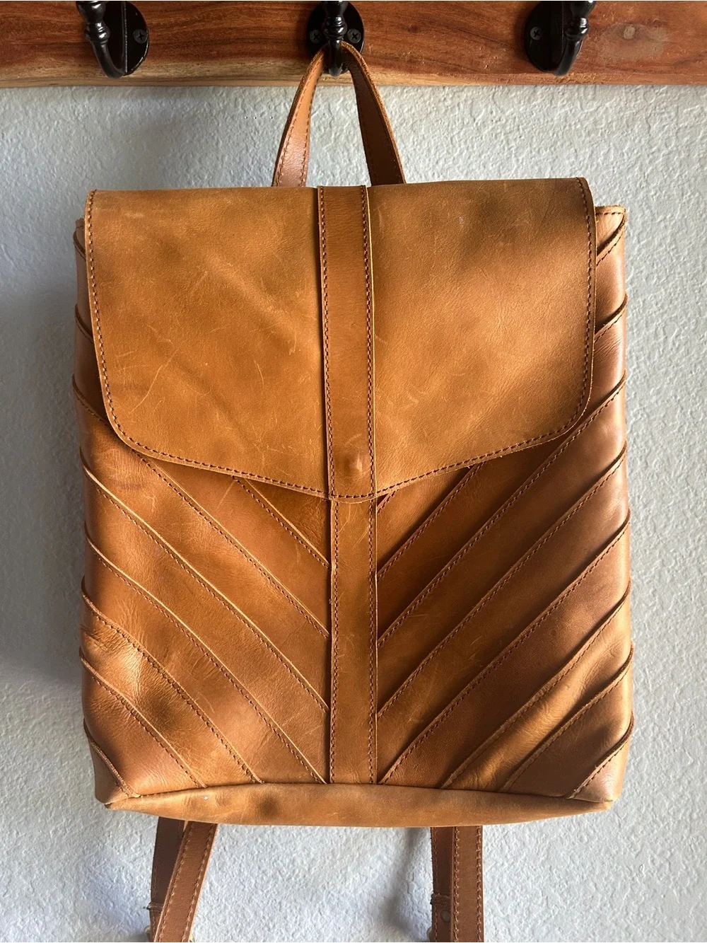 Raven + Lily Warm Caramel Leather Tote